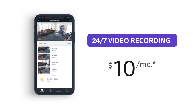 24/7 Video Recording $10 per month
